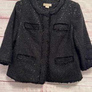 MICHAEL Michael Kors Metallic Tweed Blazer Jacket